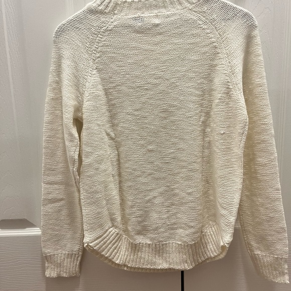 Junior’s White Mock Neck Cable Knit Pullover Sweater Size Large - Picture 2 of 3